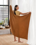 MagicLinen CINNAMON WAFFLE THROW / COUCH COVER / BLANKET