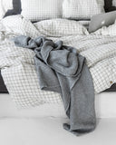 MagicLinen LIGHT GRAY WAFFLE THROW / COUCH COVER / BLANKET