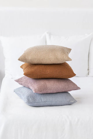 MagicLinen WAFFLE THROW PILLOW COVER IN 4 COLORS