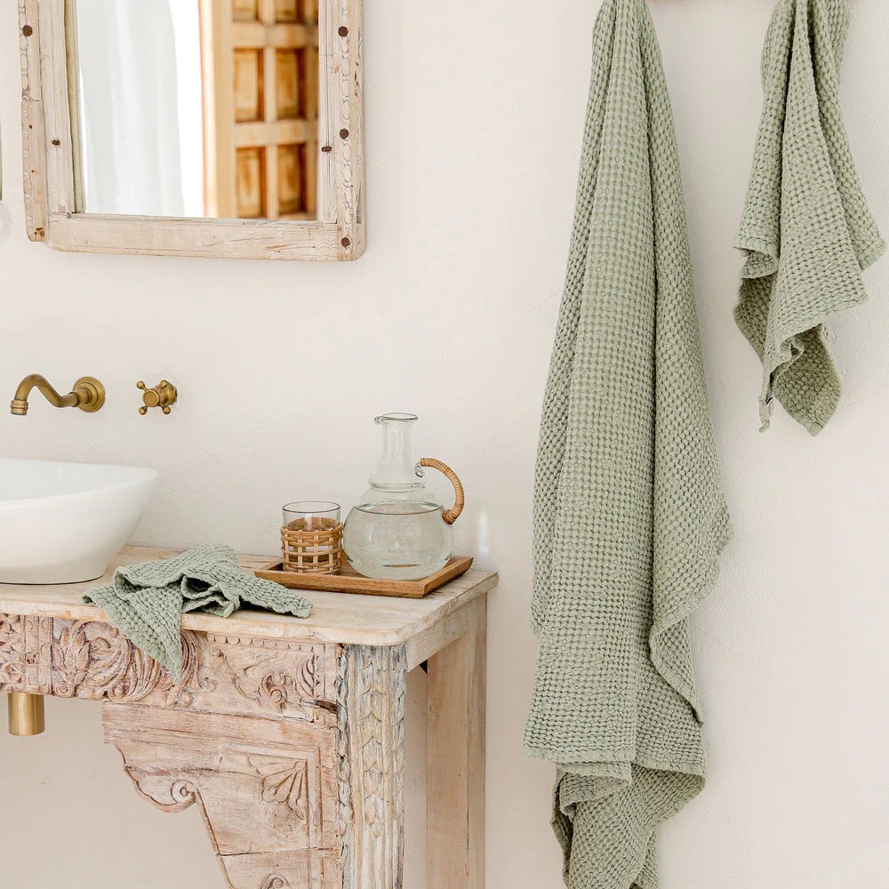 MagicLinen WAFFLE TOWEL 3 PIECE SET IN 11 COLORS