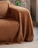 MagicLinen CINNAMON WAFFLE THROW / COUCH COVER / BLANKET
