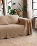 MagicLinen BEIGE WAFFLE THROW / COUCH COVER / BLANKET