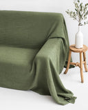 MagicLinen FOREST GREEN WAFFLE THROW / COUCH COVER / BLANKET