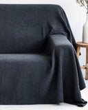 MagicLinen DARK GRAY WAFFLE THROW / COUCH COVER / BLANKET