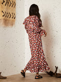 Ghospell Wild Bloom Midi Dress