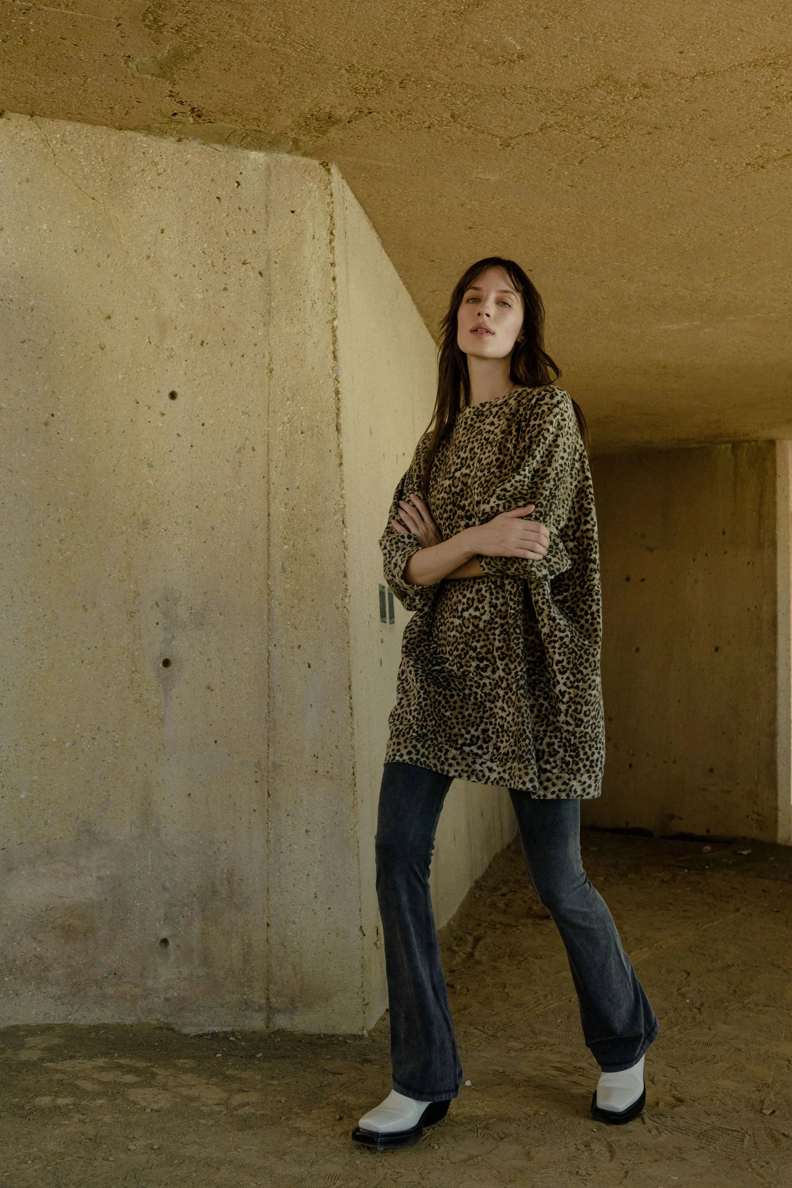 Ragdoll SUPER OVERSIZED SWEATSHIRT BROWN LEOPARD