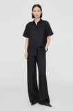 Anine Bing BRUNI SHIRT IN BLACK LINEN BLEND
