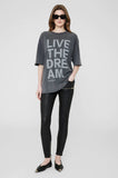 Anine Bing CASON TEE LIVE THE DREAM - WASHED BLACK