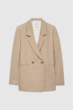 Anine Bing FISHBONE BLAZER - TAN AND CREAM