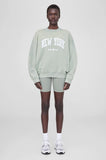 Anine Bing JACI SWEATSHIRT NEW YORK - WASHED FADED SEAFOAM