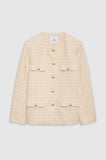 Anine Bing JANET JACKET - CREAM AND PEACH HOUNDSTOOTH