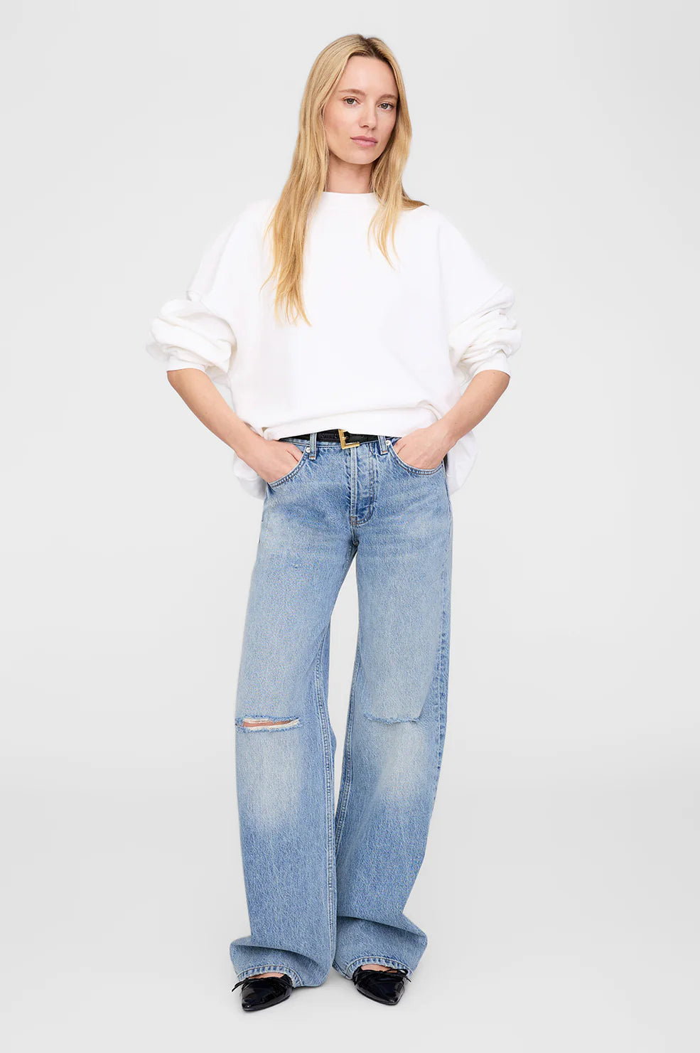 Anine Bing Miles Sweatshirt Framed Monogram