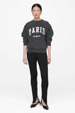 Anine Bing RAMONA SWEATSHIRT PARIS IN WASHED BLACK