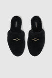 Anine Bing SHEARLING MULES - BLACK