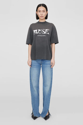 Anine Bing WES TEE PAINTED MUSE - WASHED FADED BLACK