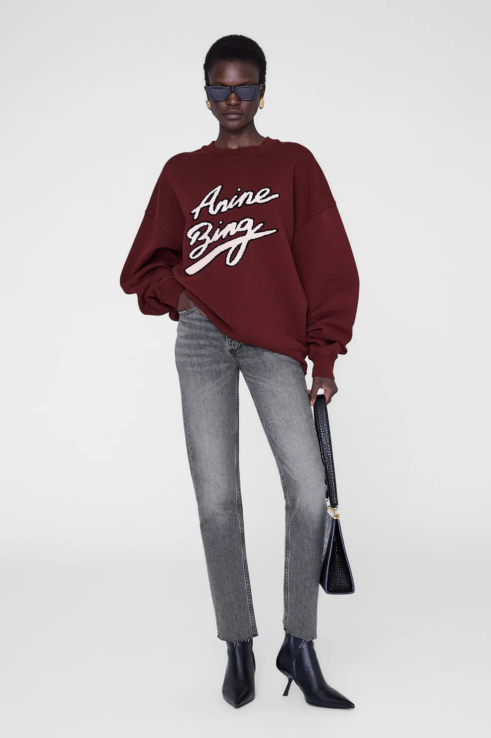Anine Bing Miles Sweatshirt Chenille Signature