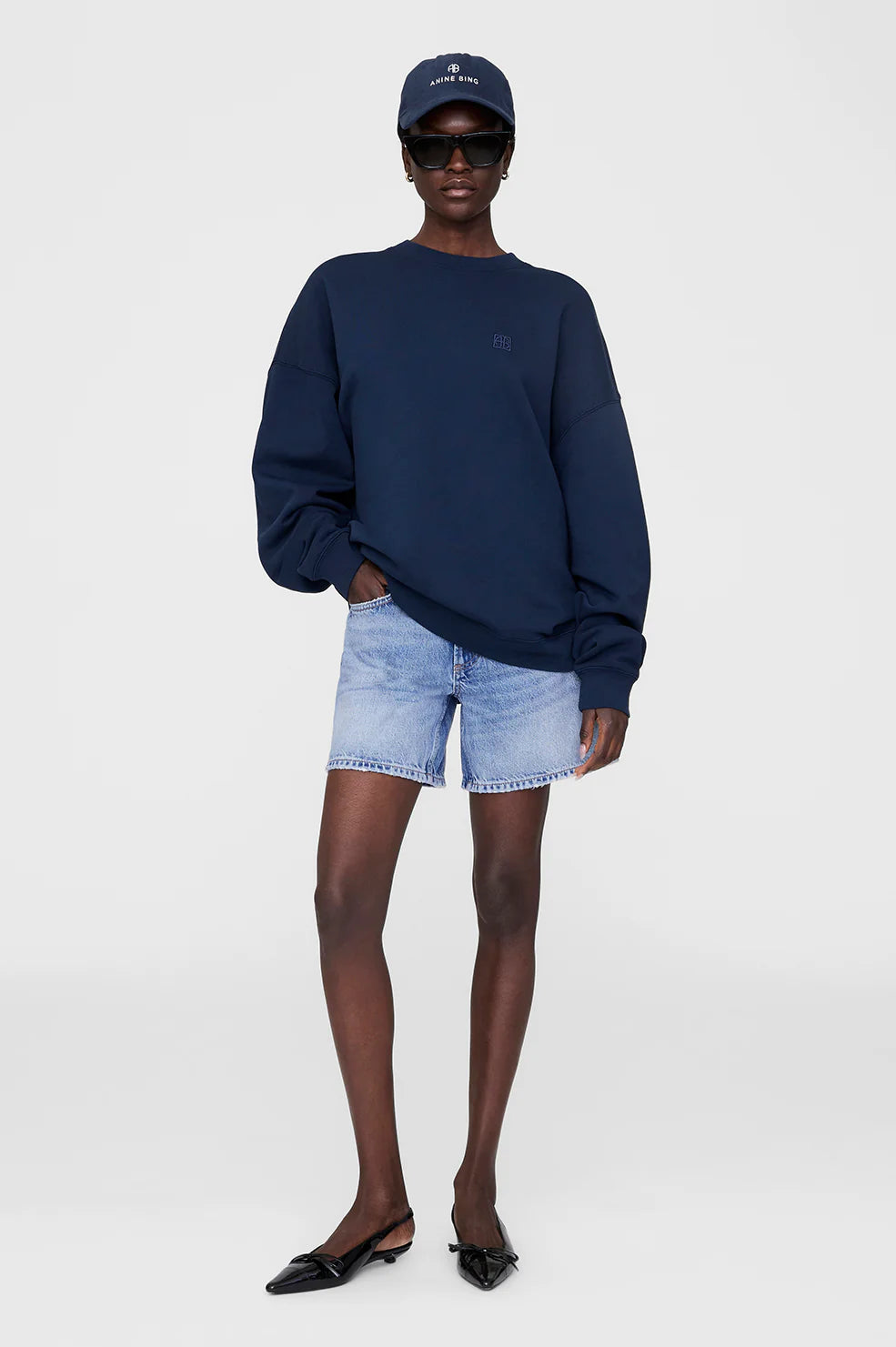 Anine Bing Miles Sweatshirt Framed Monogram