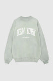 Anine Bing JACI SWEATSHIRT NEW YORK - WASHED FADED SEAFOAM