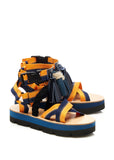 MSGM Multi Tassels Platform Sandals - Orange/Blue