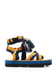 MSGM Multi Tassels Platform Sandals - Orange/Blue