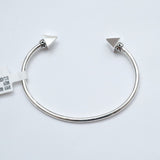 King Baby Studio Silver Thin Wire Cuff Bracelet with Pyramids