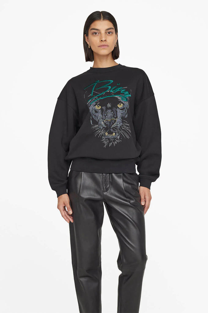 Anine Bing KENNY SWEATSHIRT PANTHER - VINTAGE BLACK
