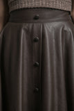 JOA Brown Pleated Midi Skirt