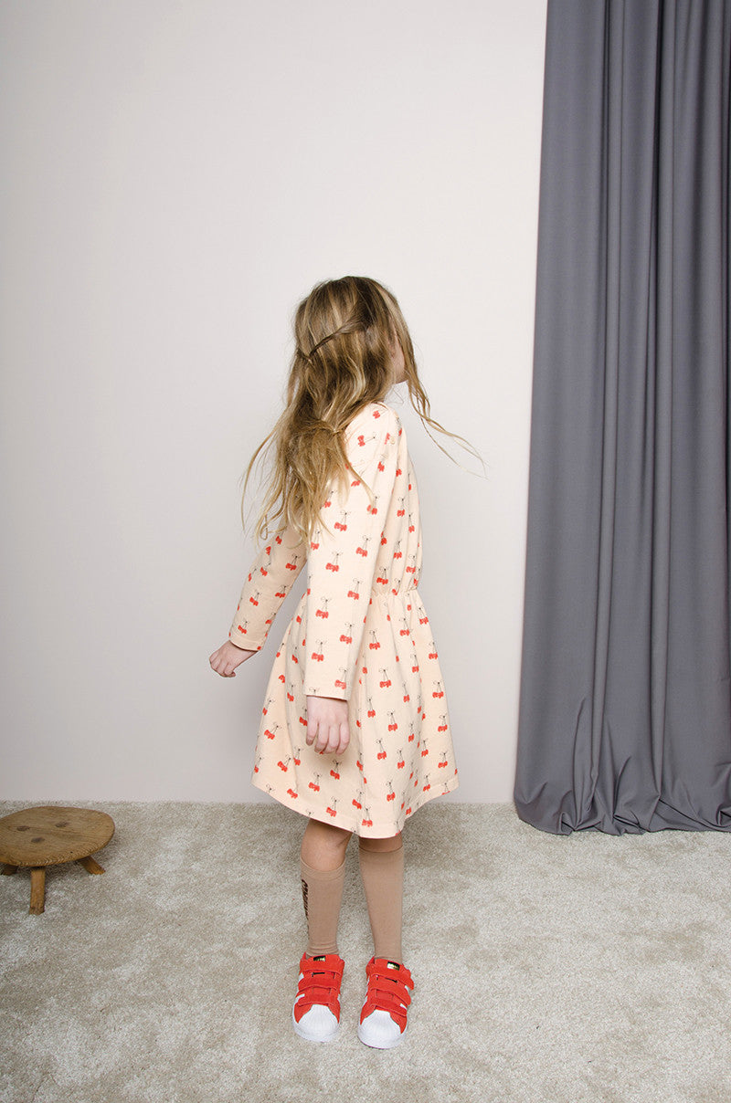 the animals observatory dress　2Y The Animals Observatory - Girls Green Cotton Logo Bird Dress